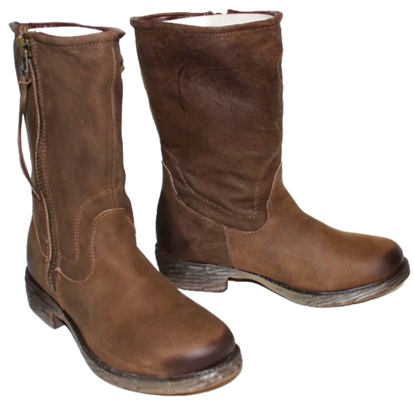 Steven By Steve Madden Shoes - New Steven Steve Madden Madeira Premium Leather Moto Zip Mid Boots 7 US Women's